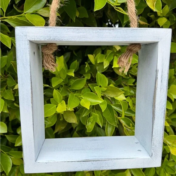 Handmade Hanging Square Floating Shelf | Rustic Wood Cube with Rope | Farmhouse - Picture 7 of 12